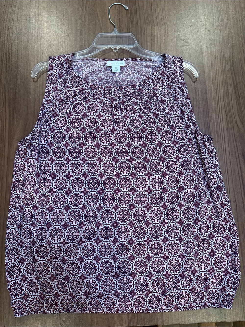 Liz Claiborne Plum Geometric Print Sleeveless Camisole